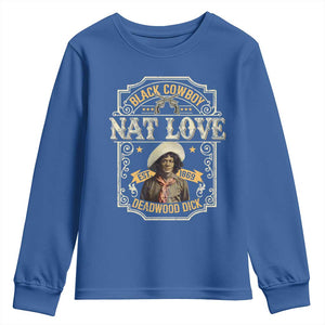 Black Cowboy Nat Love Youth Sweatshirt Deadwood Dick African American Cowboy TS11 Royal Blue Print Your Wear