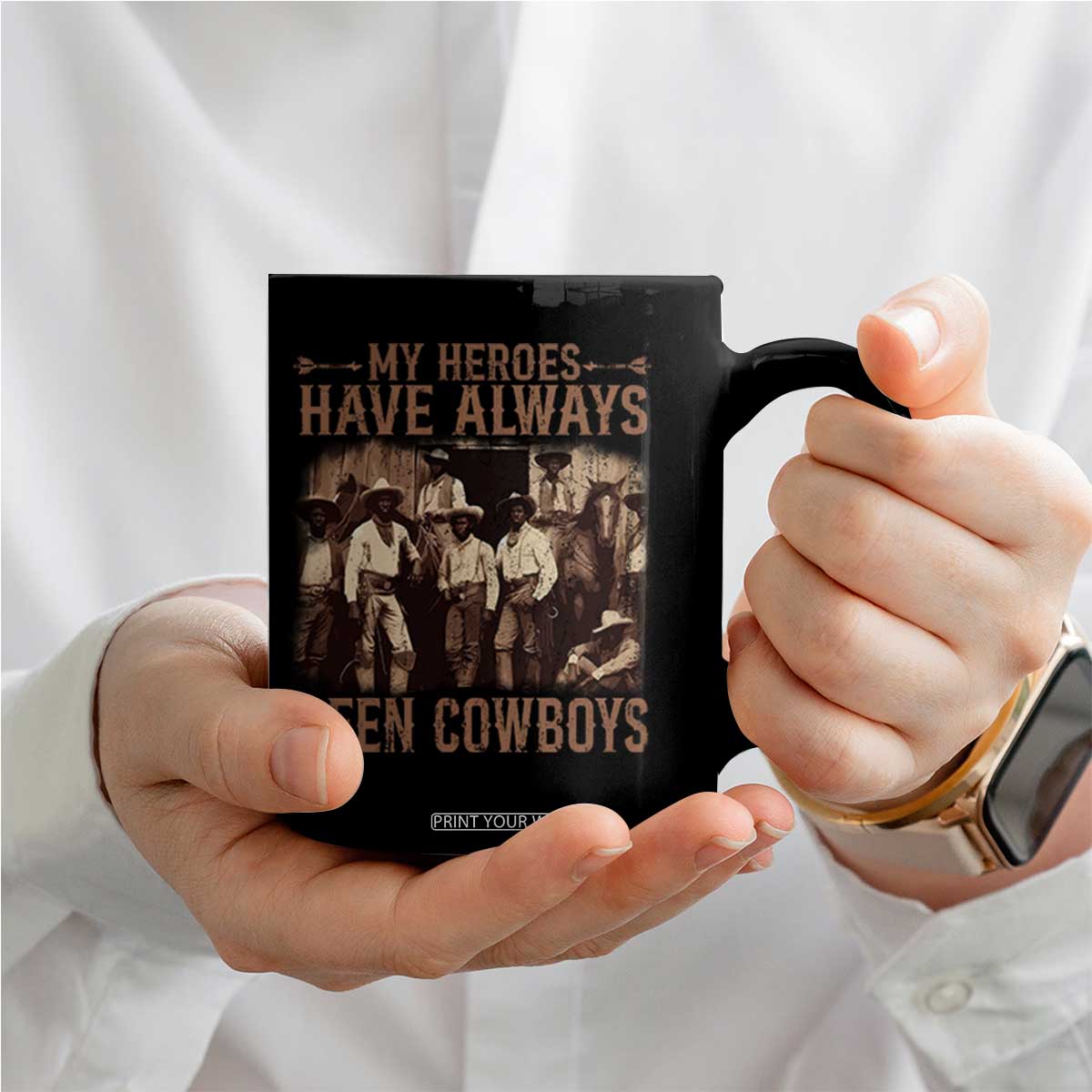 Black Cowboys Coffee Mug Western Rodeo Melanin Black History Texas Men TS10 Print Your Wear
