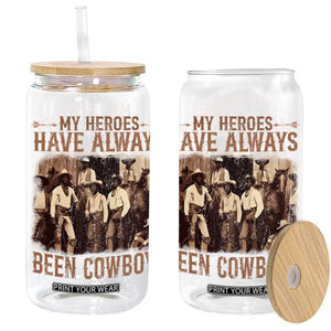 Black Cowboys Glass Can Western Rodeo Melanin Black History Texas Men TS10 Black Print Your Wear