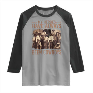 Black Cowboys Raglan Shirt Western Rodeo Melanin Black History Texas Men TS10 Sport Gray Black Print Your Wear