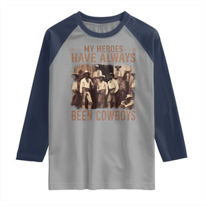 Black Cowboys Raglan Shirt Western Rodeo Melanin Black History Texas Men TS10 Sport Gray Navy Print Your Wear