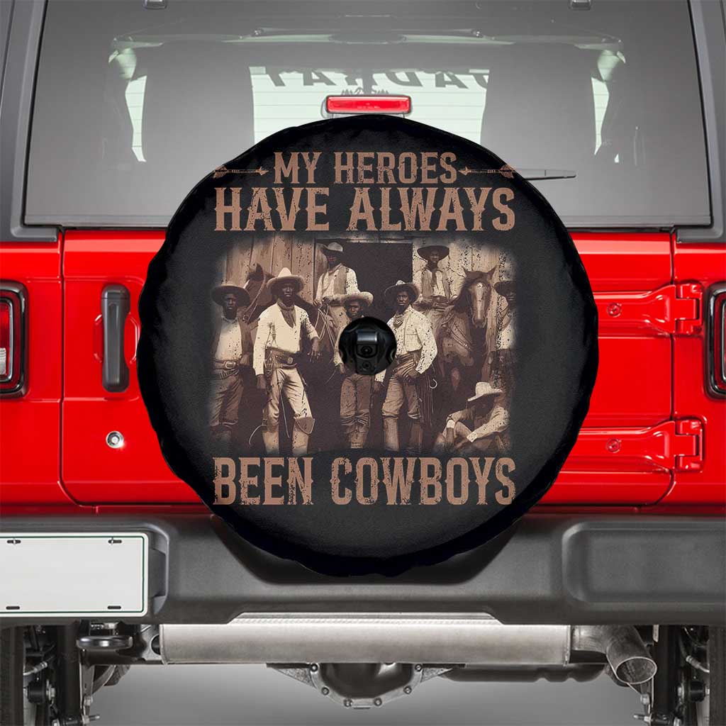 Black Cowboys Spare Tire Cover Western Rodeo Melanin Black History Texas Men TS10 Black Print Your Wear