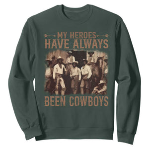 Black Cowboys Sweatshirt Western Rodeo Melanin Black History Texas Men TS10 Dark Forest Green Print Your Wear