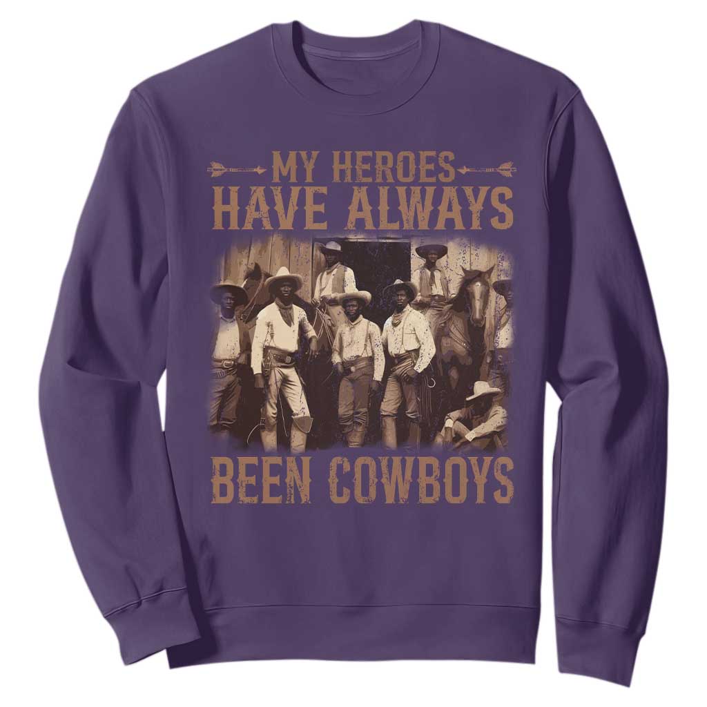 Black Cowboys Sweatshirt Western Rodeo Melanin Black History Texas Men TS10 Purple Print Your Wear