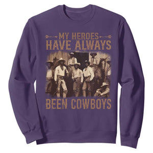 Black Cowboys Sweatshirt Western Rodeo Melanin Black History Texas Men TS10 Purple Print Your Wear