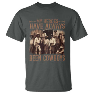 Black Cowboys T Shirt Western Rodeo Melanin Black History Texas Men TS10 Dark Heather Print Your Wear