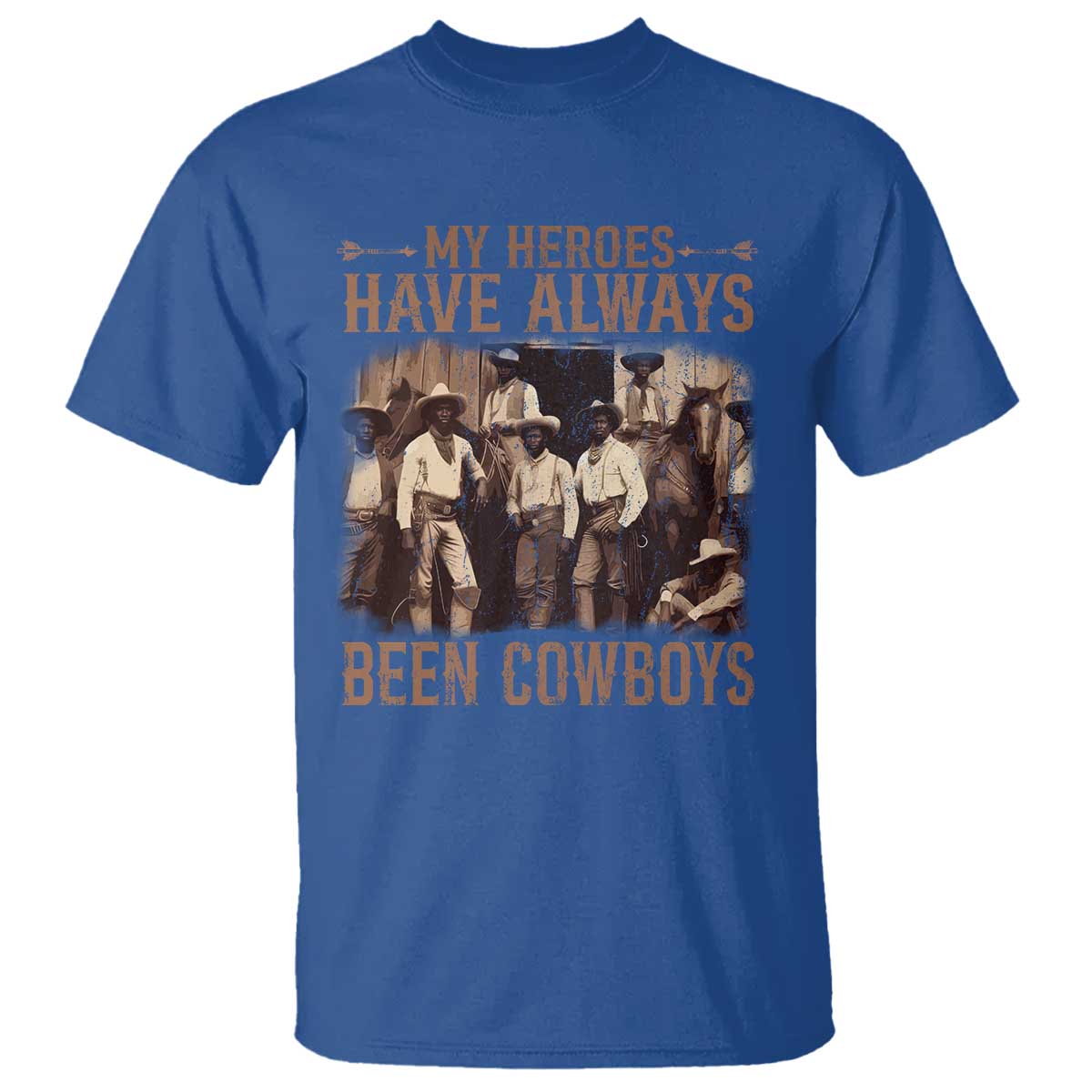 Black Cowboys T Shirt Western Rodeo Melanin Black History Texas Men TS10 Royal Blue Print Your Wear