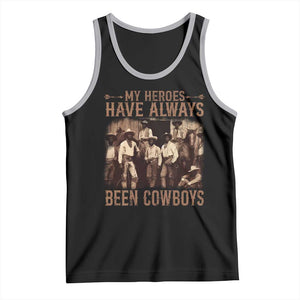 Black Cowboys Tank Top Western Rodeo Melanin Black History Texas Men TS10 Black Athletic Heather Print Your Wear