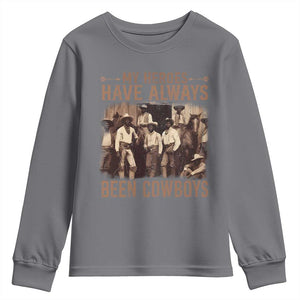 Black Cowboys Youth Sweatshirt Western Rodeo Melanin Black History Texas Men TS10 Charcoal Print Your Wear