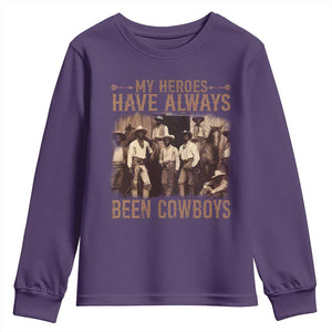 Black Cowboys Youth Sweatshirt Western Rodeo Melanin Black History Texas Men TS10 Purple Print Your Wear