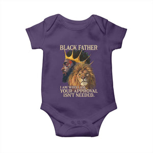 Black Father Baby Onesie I Am Who I Am Your Approval Isn't Needed African American Dad TS11 Purple Print Your Wear