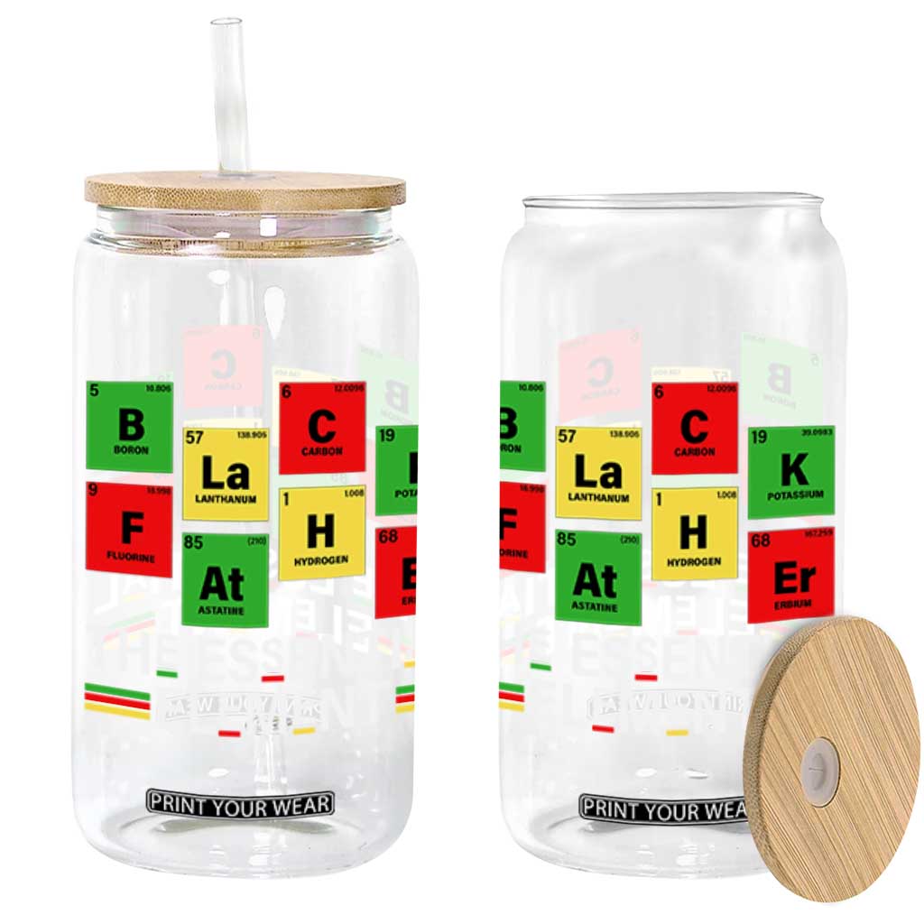 Black Father The Essential Element Glass Can Father's Day Juneteenth Chemistry Periodic Table TS11 Black Print Your Wear