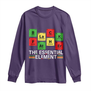 Black Father The Essential Element Long Sleeve Shirt Father's Day Juneteenth Chemistry Periodic Table TS11 Purple Print Your Wear