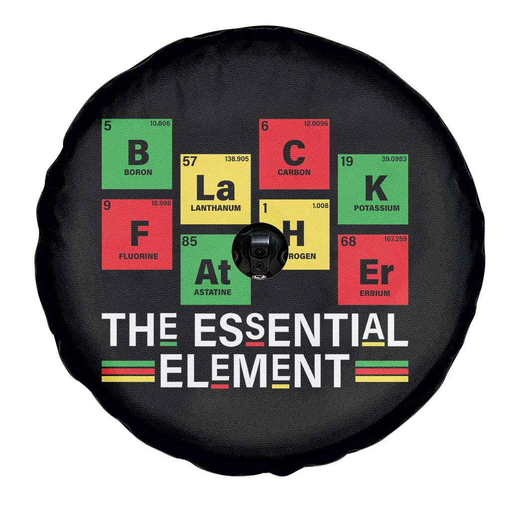 Black Father The Essential Element Spare Tire Cover Father's Day Juneteenth Chemistry Periodic Table TS11 Print Your Wear