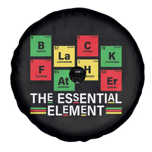 Black Father The Essential Element Spare Tire Cover Father's Day Juneteenth Chemistry Periodic Table TS11 Print Your Wear