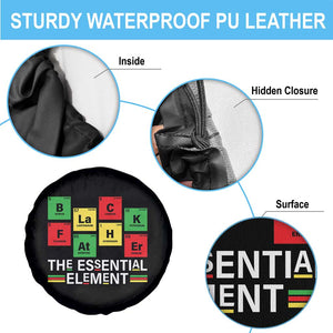 Black Father The Essential Element Spare Tire Cover Father's Day Juneteenth Chemistry Periodic Table TS11 Print Your Wear