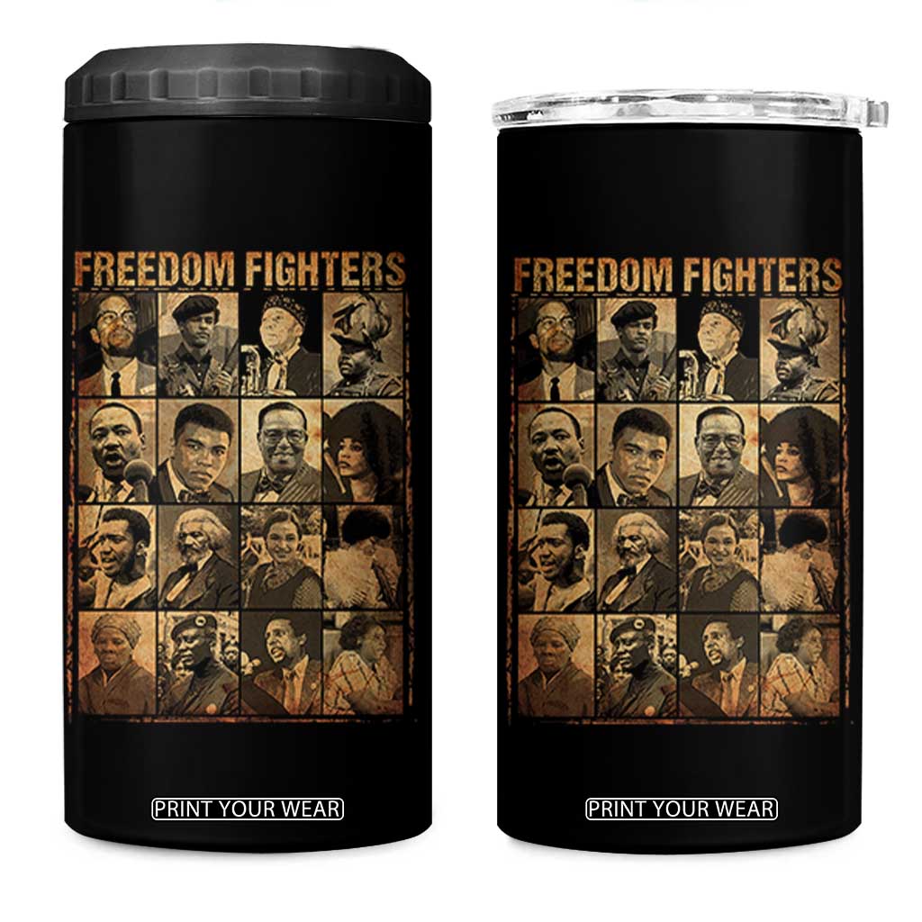Black Freedom Fighters 4 in 1 Can Cooler Tumbler Huey P. Newton Bobby Seale Black History Month Juneteenth TS10 One Size: 16 oz Black Print Your Wear