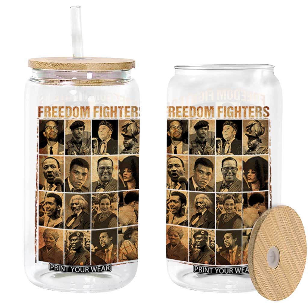 Black Freedom Fighters Glass Can Huey P. Newton Bobby Seale Black History Month Juneteenth TS10 Black Print Your Wear