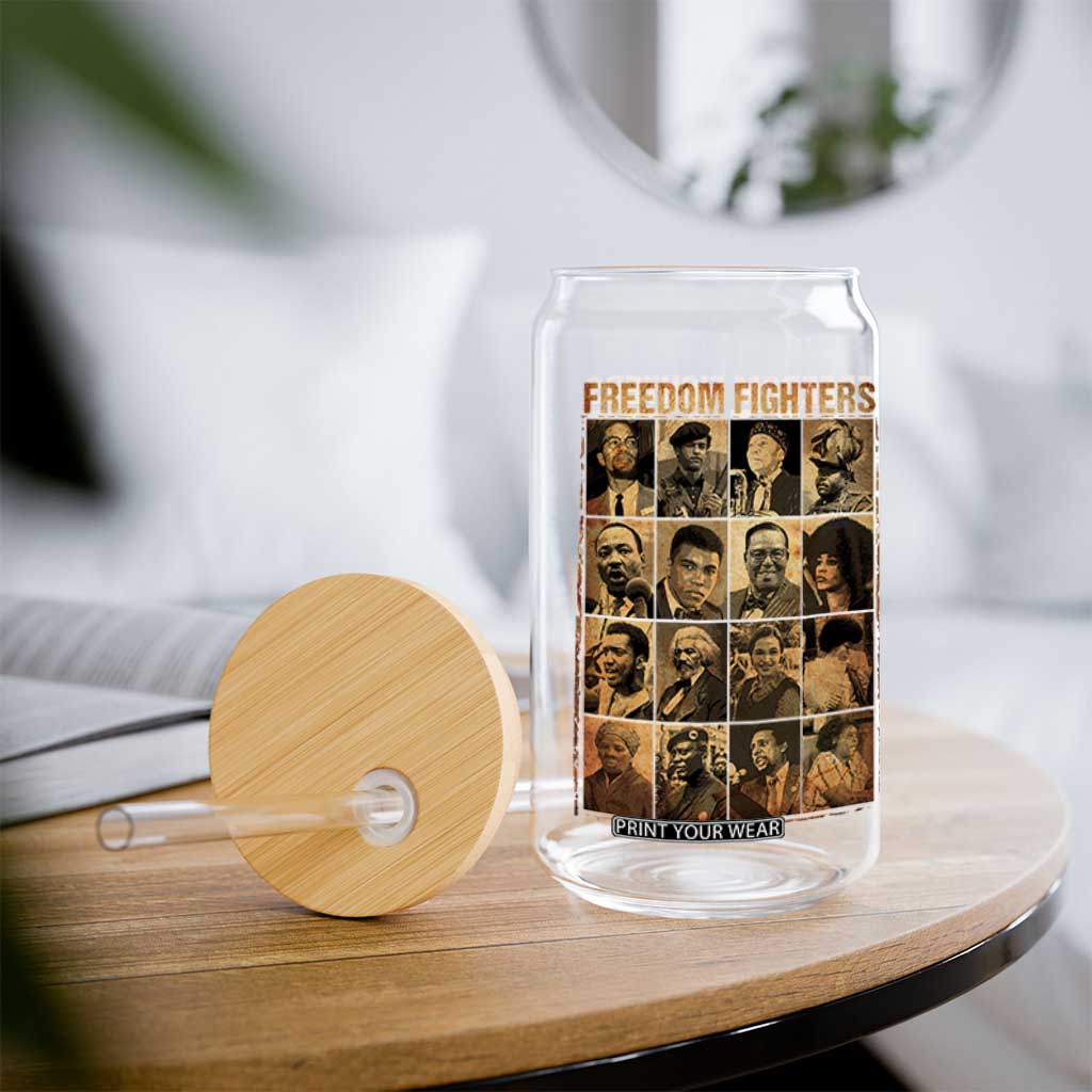 Black Freedom Fighters Glass Can Huey P. Newton Bobby Seale Black History Month Juneteenth TS10 Print Your Wear