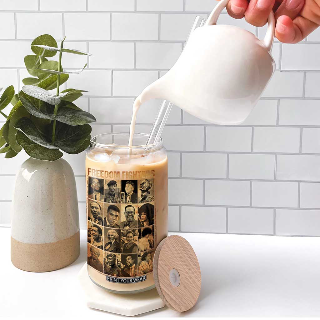 Black Freedom Fighters Glass Can Huey P. Newton Bobby Seale Black History Month Juneteenth TS10 Print Your Wear