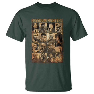 Black Freedom Fighters T Shirt Huey P. Newton Bobby Seale Black History Month Juneteenth TS10 Dark Forest Green Print Your Wear