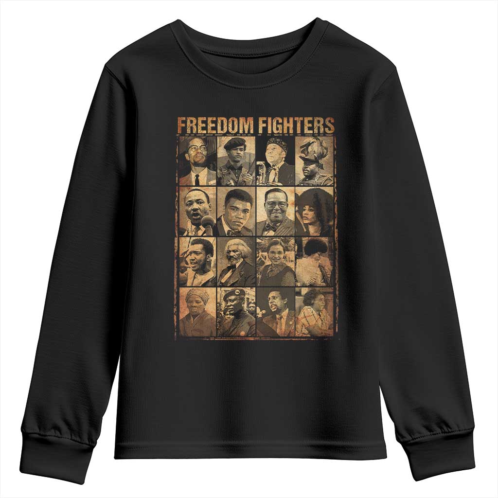 Black Freedom Fighters Youth Sweatshirt Huey P. Newton Bobby Seale Black History Month Juneteenth TS10 Black Print Your Wear