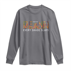 Black History Long Sleeve Shirt Melanin Kente Juneteenth Black History TS10 Charcoal Print Your Wear