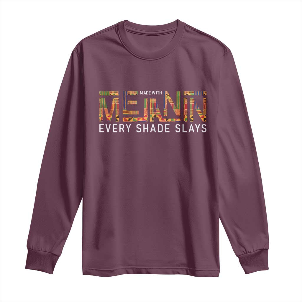 Black History Long Sleeve Shirt Melanin Kente Juneteenth Black History TS10 Maroon Print Your Wear