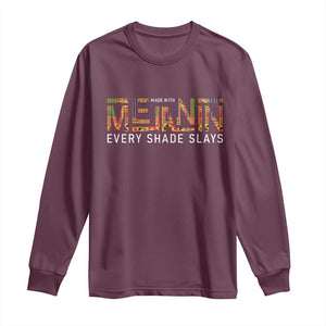 Black History Long Sleeve Shirt Melanin Kente Juneteenth Black History TS10 Maroon Print Your Wear