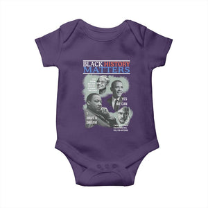 Black History Matters Baby Onesie MLK Malcolm X Obama Rosa Parks Inspirational Tribute TS02 Purple Print Your Wear