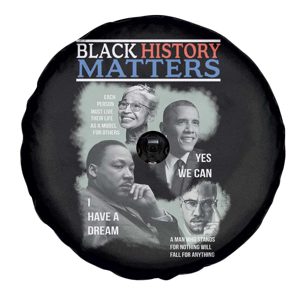 Black History Matters Spare Tire Cover MLK Malcolm X Obama Rosa Parks Inspirational Tribute TS02 Print Your Wear