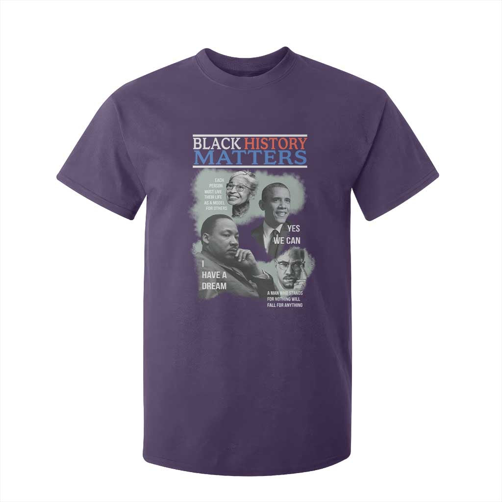 Black History Matters T Shirt For Kid MLK Malcolm X Obama Rosa Parks Inspirational Tribute TS02 Purple Print Your Wear