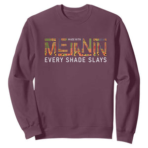 Black History Sweatshirt Melanin Kente Juneteenth Black History TS10 Maroon Print Your Wear