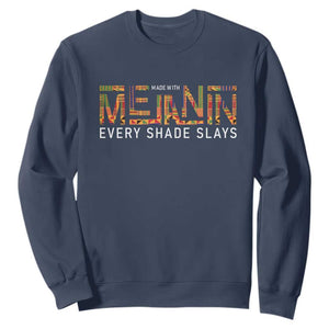 Black History Sweatshirt Melanin Kente Juneteenth Black History TS10 Navy Print Your Wear