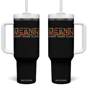 Black History Tumbler With Handle Melanin Kente Juneteenth Black History TS10 One Size: 40 oz Black Print Your Wear
