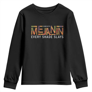 Black History Youth Sweatshirt Melanin Kente Juneteenth Black History TS10 Black Print Your Wear