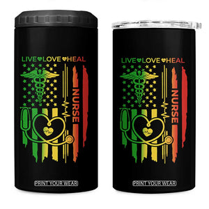 Black Nurse 4 in 1 Can Cooler Tumbler American Flag Proud Afro African Women Melanin Pride TS10 One Size: 16 oz Black Print Your Wear