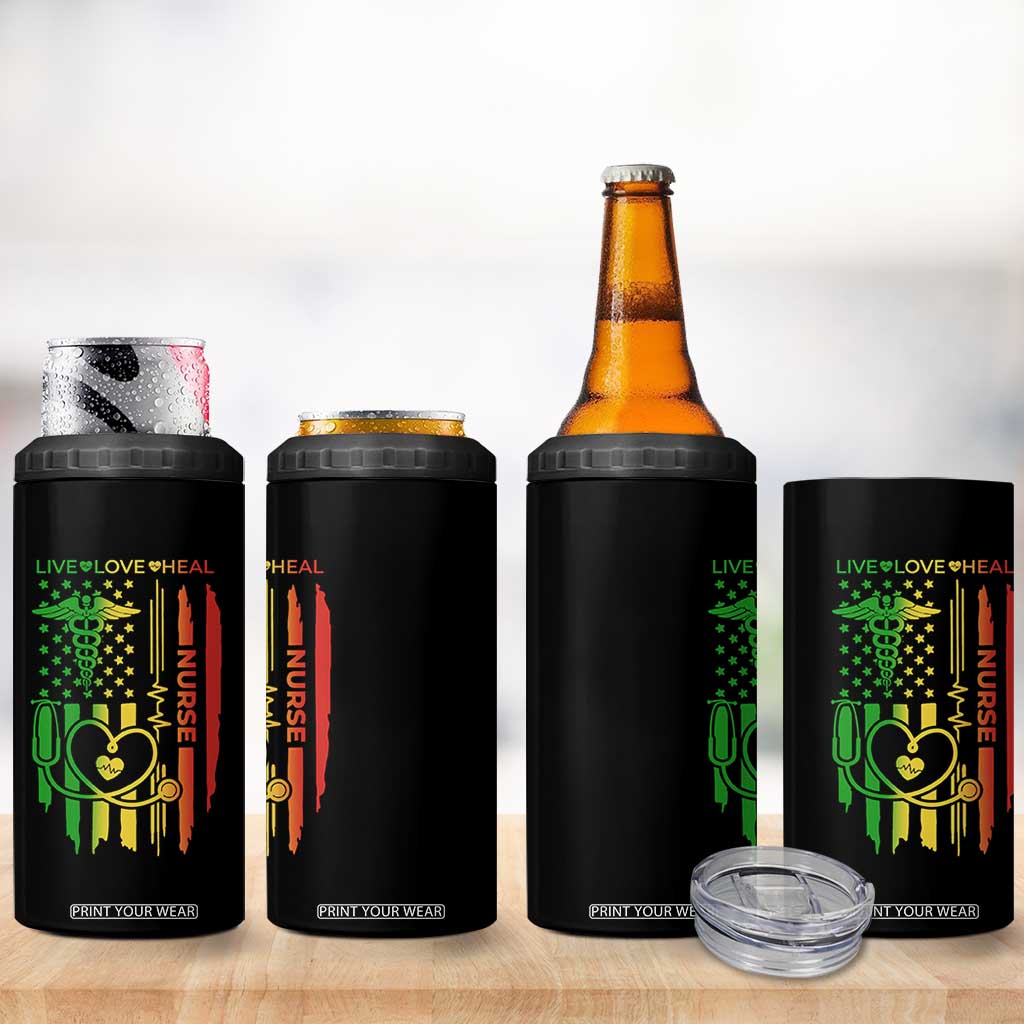 Personalised Afro Gabon 4 in 1 Can Cooler Tumbler Gabonese Union Travail and Justice LT15 main image 0