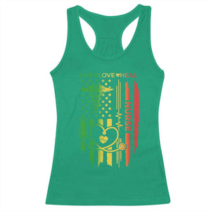 Black Nurse Racerback Tank Top American Flag Proud Afro African Women Melanin Pride TS10 Irish Green Print Your Wear