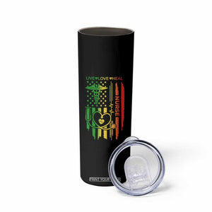 Black Nurse Skinny Tumbler American Flag Proud Afro African Women Melanin Pride TS10 Print Your Wear