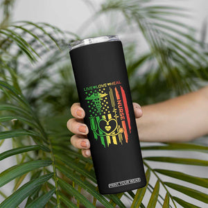 Black Nurse Skinny Tumbler American Flag Proud Afro African Women Melanin Pride TS10 Print Your Wear