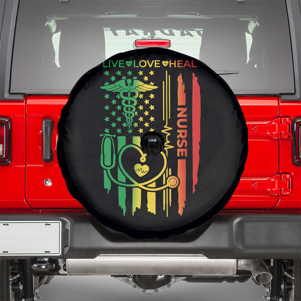 Black Nurse Spare Tire Cover American Flag Proud Afro African Women Melanin Pride TS10 Black Print Your Wear