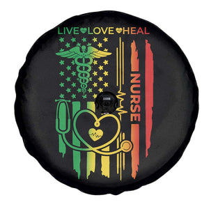 Black Nurse Spare Tire Cover American Flag Proud Afro African Women Melanin Pride TS10 Print Your Wear