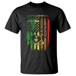 Black Nurse T Shirt American Flag Proud Afro African Women Melanin Pride TS10 Black Print Your Wear