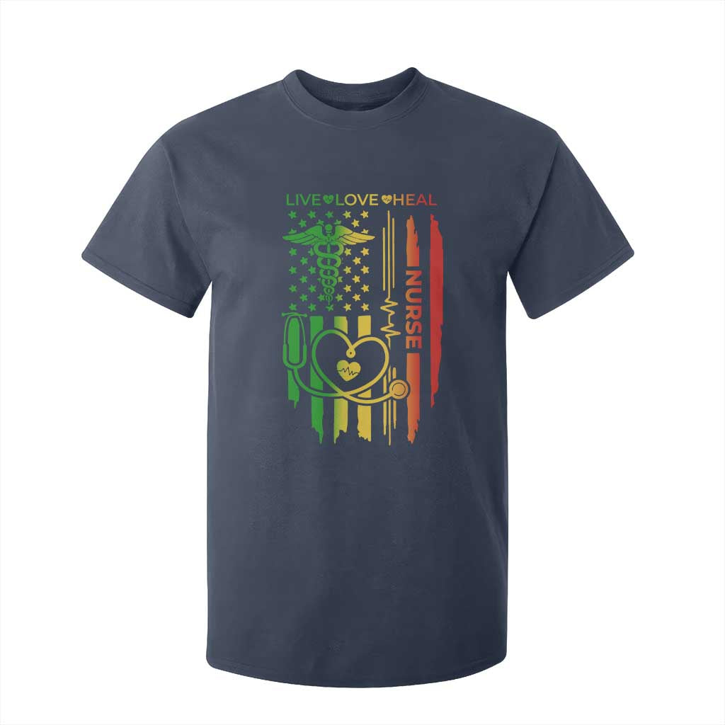 Black Nurse T Shirt For Kid American Flag Proud Afro African Women Melanin Pride TS10 Navy Print Your Wear