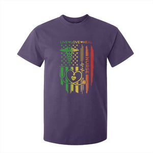 Black Nurse T Shirt For Kid American Flag Proud Afro African Women Melanin Pride TS10 Purple Print Your Wear