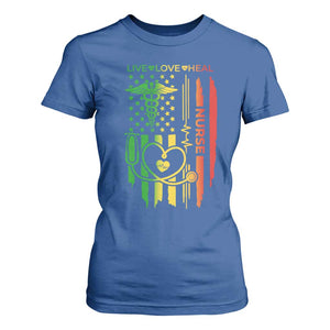 Black Nurse T Shirt For Women American Flag Proud Afro African Women Melanin Pride TS10 Royal Blue Print Your Wear