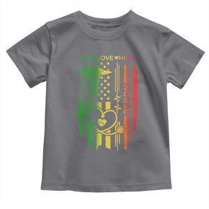 Black Nurse Toddler T Shirt American Flag Proud Afro African Women Melanin Pride TS10 Charcoal Print Your Wear