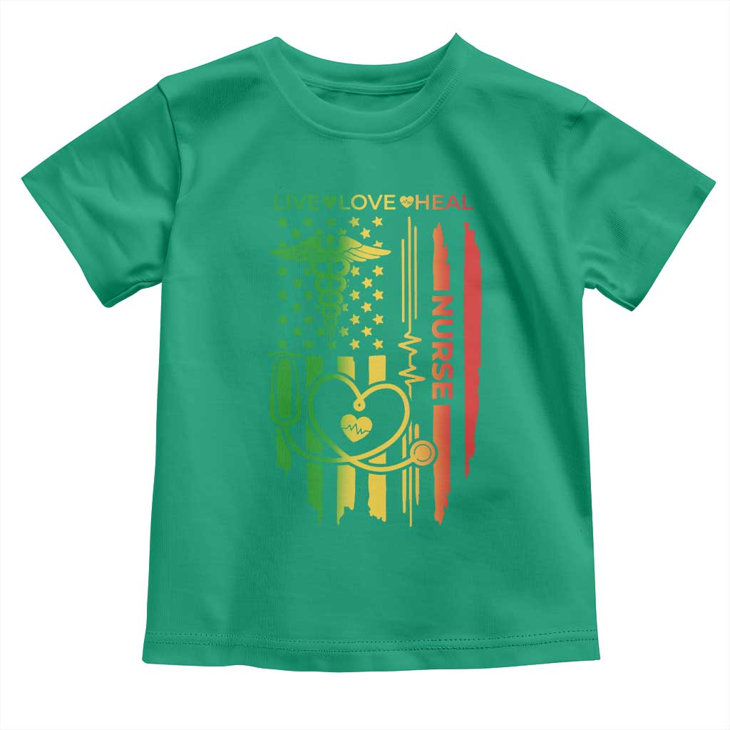 Black Nurse Toddler T Shirt American Flag Proud Afro African Women Melanin Pride TS10 Irish Green Print Your Wear