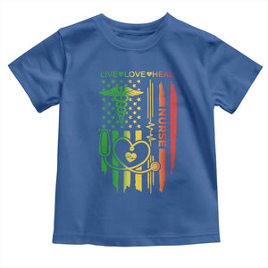 Black Nurse Toddler T Shirt American Flag Proud Afro African Women Melanin Pride TS10 Royal Blue Print Your Wear